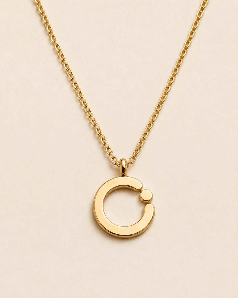 Gouden ketting met open-cirkel hanger